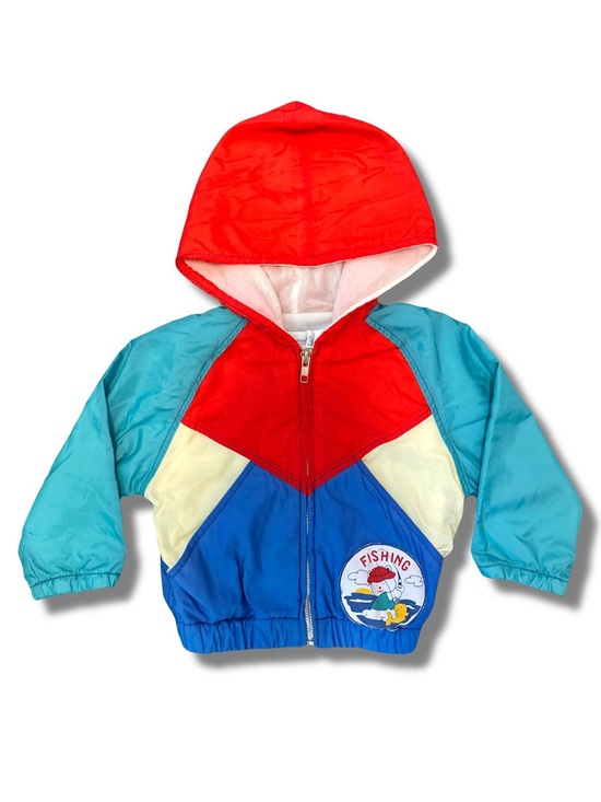 Mothercare Other - Vintage 90s Mothercare Kids 2 Years “Fishing” RARE Color Block Windbreaker Retro